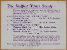 Flier for a lecture by Edward Carpenter on The Larger Socialism for Sheffield Fabian Society, 31 Mar [possibly 1910]