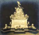 Sterling silver military centrepiece on bog oak plinth made by Walker and Hall