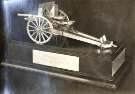 Sterling silver model of 18 pounder Q.F., gun made by Walker and Hall