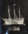 Sterling silver model of the 'Seven Seas Schooner', made by Walker and Hall