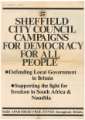 Sheffield City Council Campaigns for Democracy for ALL people, anti-apartheid declaration