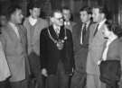 John Henry Bingham, Lord Mayor of Sheffield, 1954-1955: P. K. Jadran [Plivački Klub Jadran] Swimming Club team from Split, Yugoslavia, Town Hall