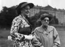 View: arc06885 John Henry Bingham, Lord Mayor of Sheffield, 1954-1955: Women's Gas Federation Garden Party, Chatsworth Park, showing (left) Miss Patricia Cutts and (right) Lady Mayoress, Mrs Bingham