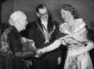 John Henry Bingham, Lord Mayor of Sheffield, 1954-1955: unidentified event showing (left) Lady Mayoress, Mrs Bingham John Henry Bingham, Lord Mayor of Sheffield, 1954-1955: unidentified event showing (left) Lady Mayoress, Mrs Bingham