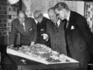 John Henry Bingham, Lord Mayor of Sheffield, 1954-1955: Viewing model of city flats [Park Hill Flats]