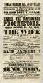 Theatre Royal playbill: The Wife, Blue Jackets, William Farren, etc., 3 Nov 1848