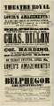Theatre Royal playbill: Lover’s Amazements! , etc., 9 Apr 1858