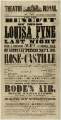 Theatre Royal playbill: Rose of Castille, etc., 1 May 1858