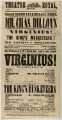 Theatre Royal playbill: Virginius, etc., 12 Nov 1858