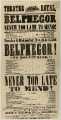 Theatre Royal playbill: Belphegor, etc., 16-17 Nov 1858
