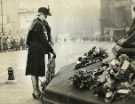 Lady Mayoress of Sheffield, laying a wreath at the war memorial, Barkers Pool