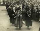 Lord Mayor, Councillor George Ernest Marlow and Lady Mayoress, Mrs Marlow in a procession to mark VJ Day [Victory over Japan Day]
