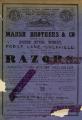 Advertisement for Marsh Brothers and Co. [Ltd.], manufacturers of perfect tempered razors, Ponds Steel Works, Forge Lane, Sheffield