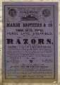 Advertisement for perfect tempered razors from Marsh Brothers and Co. Ltd., [steel manufacturers], Ponds Steel Works, Forge Lane, Sheffield, manufacturers of perfect tempered razors, c. 1893
