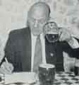 Batchelors Foods Ltd., Sheffield Factory: Jack Rawlings keeping score at a dance match at the Sports and Social Club