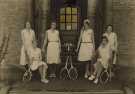 Nurses tennis team outside Nurses home, City General Hospital (latterly the Northern General Hospital), Fir Vale