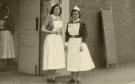 Sister [Gwennie] Nixon (right) with Staff Nurse Barbara Rogan (later Casey), City General Hospital (later Northern General Hospital), Fir Vale