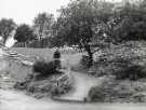 Footpath from the rear of the boiler house to the children's wards showing (foreground) Miss Margaret Jobling, Deputy Matron, City General Hospital (latterly the Northern General Hospital), Fir Vale Footpath from the rear of the boiler house to the children's wards showing (foreground) Miss Margaret Jobling, Deputy Matron, City General Hospital (latterly the Northern General Hospital), Fir Vale