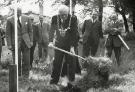 Lord Mayor, probably Alderman Harold Slack, cutting the first sod on the site of the new teaching hospital (Royal Hallamshire Hospital), Glossop Road c. 1961 - 1962 Lord Mayor, probably Alderman Harold Slack, cutting the first sod on the site of the new teaching hospital (Royal Hallamshire Hospital), Glossop Road c. 1961 - 1962