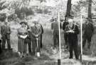 Lord Mayor, [Alderman Harold Slack], cutting the first sod on the site of the new teaching hospital (Royal Hallamshire Hospital), Glossop Road c. 1961 - 1962