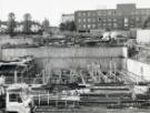 Construction work for new teaching hospital, (Royal Hallamshire Hospital), Glossop Road showing (top right) rear of Charles Clifford Dental Hospital Construction work for new teaching hospital, (Royal Hallamshire Hospital), Glossop Road showing (top right) rear of Charles Clifford Dental Hospital