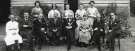 Event in the presence of the (4th right) Lord Mayor, Alderman Albert Ballard and (3rd right) Lady Mayoress, Mrs Ballard, School of Physiotherapy, Westbourne [House], Collegiate Crescent, c.1957-58