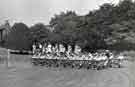 Open air lecture on anatomy, rear of Clarke House School of Nursing, Clarke Drive