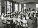 Lecture in the gymnasium, Clarke House School of Nursing, Clarke Drive