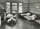 Bedmaking instruction, Clarke House School of Nursing, Clarke Drive