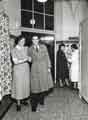 Student nurse with a patient leaving hospital, Clarke House School of Nursing, Clarke Drive Student nurse with a patient leaving hospital, Clarke House School of Nursing, Clarke Drive