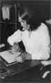 Student in lecture theatre, Charles Clifford Dental Hospital, Wellesley Road Student in lecture theatre, Charles Clifford Dental Hospital, Wellesley Road