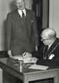 Lord Mayor Alderman Oliver Spencer Holmes at the visit of HRH Princess Alice, Duchess of Gloucester to the Charles Clifford Dental Hospital, Wellesley Road
