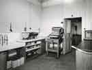 Wet finishing room showing door back into the print room, Department of Medical Photography, Royal Hospital, West Street Wet finishing room showing door back into the print room, Department of Medical Photography, Royal Hospital, West Street