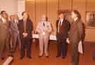 Visit of Joe Gormley OBE (1917 - 1993) (3rd right), President of the National Union of Mineworkers, 1971 - 1982 to the Royal Hallamshire Hospital, Glossop Road Visit of Joe Gormley OBE (1917 - 1993) (3rd right), President of the National Union of Mineworkers, 1971 - 1982 to the Royal Hallamshire Hospital, Glossop Road