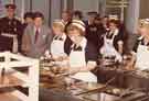 Prince Charles talking to members of staff on 'D' Floor, main kitchens at the opening of the Royal Hallamshire Hospital, Glossop Road Prince Charles talking to members of staff on 'D' Floor, main kitchens at the opening of the Royal Hallamshire Hospital, Glossop Road