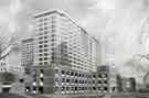 Architects drawing of proposed new Royal Hallamshire Hospital, Glossop Road Architects drawing of proposed new Royal Hallamshire Hospital, Glossop Road