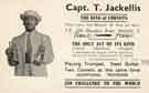 Advertising card for Capt. T. Jackellis, 'The King of Cornets', musician, No. 206 Gleadless Road