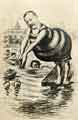 Caricature/cartoon of Mr James Dyall, representative for Thos. W. Ward Ltd., and also exponent of the art of swimming Caricature/cartoon of Mr James Dyall, representative for Thos. W. Ward Ltd., and also exponent of the art of swimming
