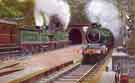 Great Central Railway. Up and Down Manchester express train at the western end of the Woodhead Tunnel