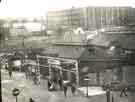 W. Ogley, pet shop, Broad Street showing (back l. to r.) Duke Street Flats and Park Hill Flats