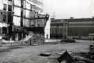 Demolition of the Grand Hotel, Balm Green showing (back) the Gaumont Cinema, Barkers Pool