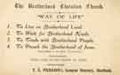'Way of Life' postcard issued by T. E. Pickering, General Ministry, Sheffield, The Brotherhood Christian Church