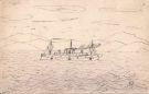 Drawing of a hospital ship [possibly drawn by a wounded soldier]