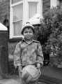 Child outside house on Abbeydale Road, mid 1970s Child outside house on Abbeydale Road, mid 1970s