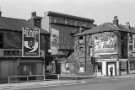 Attercliffe Common at the junction of Milford Street showing (left) Nos. 385 - 387 former premises of C. H. Hallatt Ltd., chemists; (centre) No. 389 Betty's cafe and (right) used car spares shop, mid 1970s