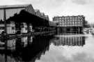 Victoria Quays. Canal Basin showing (centre right) Straddle Warehouse, Sheffield and South Yorkshire Navigation, mid 1970s