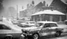 Snow causing traffic congestion on Ecclesall Road at the junction with (centre) Collegiate Crescent showing (right) Broom Hall Lodge, No. 51 Collegiate Crescent, c.1970s Snow causing traffic congestion on Ecclesall Road at the junction with (centre) Collegiate Crescent showing (right) Broom Hall Lodge, No. 51 Collegiate Crescent, c.1970s