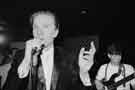 Martin Fry, lead singer of pop group ABC on stage at Sheffield nightclub, Penny's, [Eyre Street]