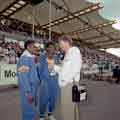 BBC Radio Sheffield interviewing an athlete at the Don Valley Stadium during the World Student Games 