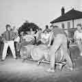 Barrel rolling at the White Hart public house, No. 27 Greenhill Main Road